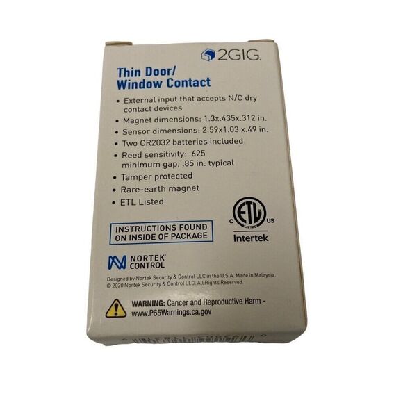 2GIG Wireless Thin Door /Window Contact White 2GIG-DW10-345 NEW - Picture 5 of 6